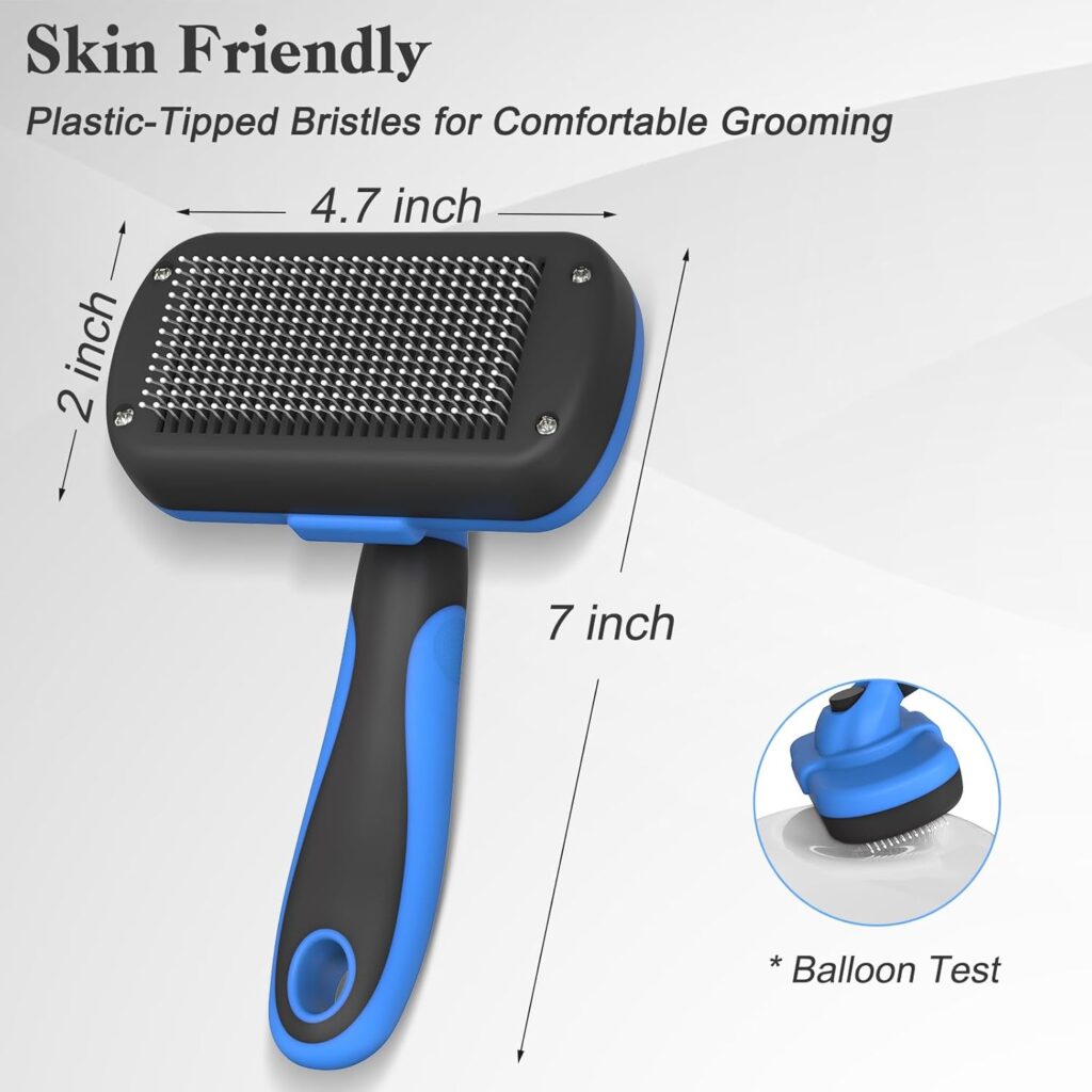 Looking for the best dog brush for goldendoodle coats? The Swihauk Self Cleaning Slicker Brush easily removes mats and loose fur to keep your pet groomed.