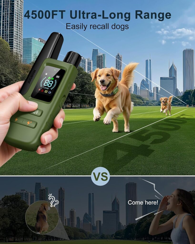 Discover the INVIROX dog training collar. This IPX8 waterproof e-collar features 4 modes, a 4500FT remote, and a security lock for dogs 10-120lbs.