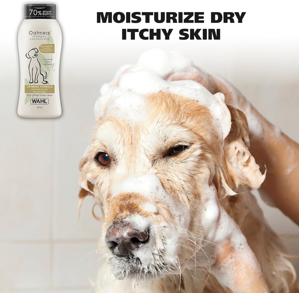 Looking for a pet-friendly formula? Try Wahl USA's hypo shampoo for dogs. This 24 oz oatmeal shampoo offers soothing dry skin and itch relief naturally.