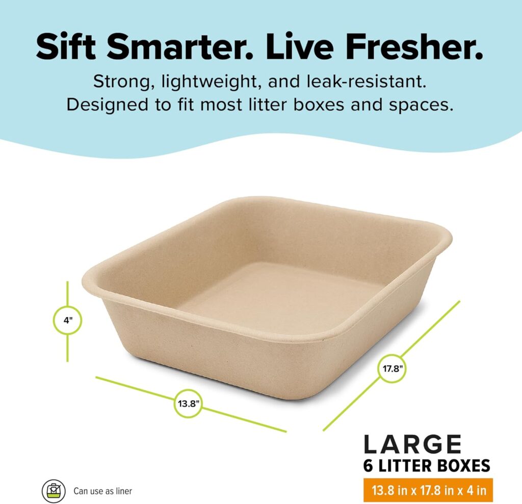 Looking for a durable disposable cat litter box? Eco-friendly Kitty Sift (6-count) controls odor and is perfectly portable for travel or home. Shop now!
