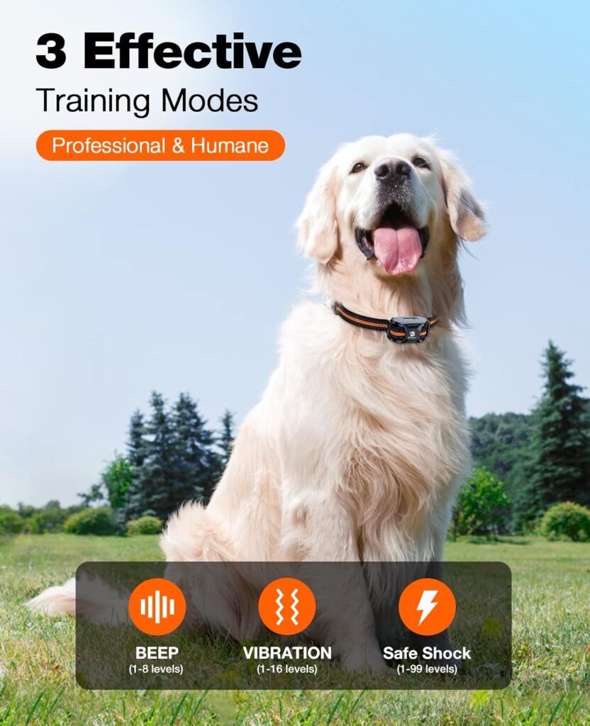 Find the best collars for little dogs with the Bousnic Dog Shock Collar. Features a 3300ft remote, beep, vibration, and safe shock modes for easy training.