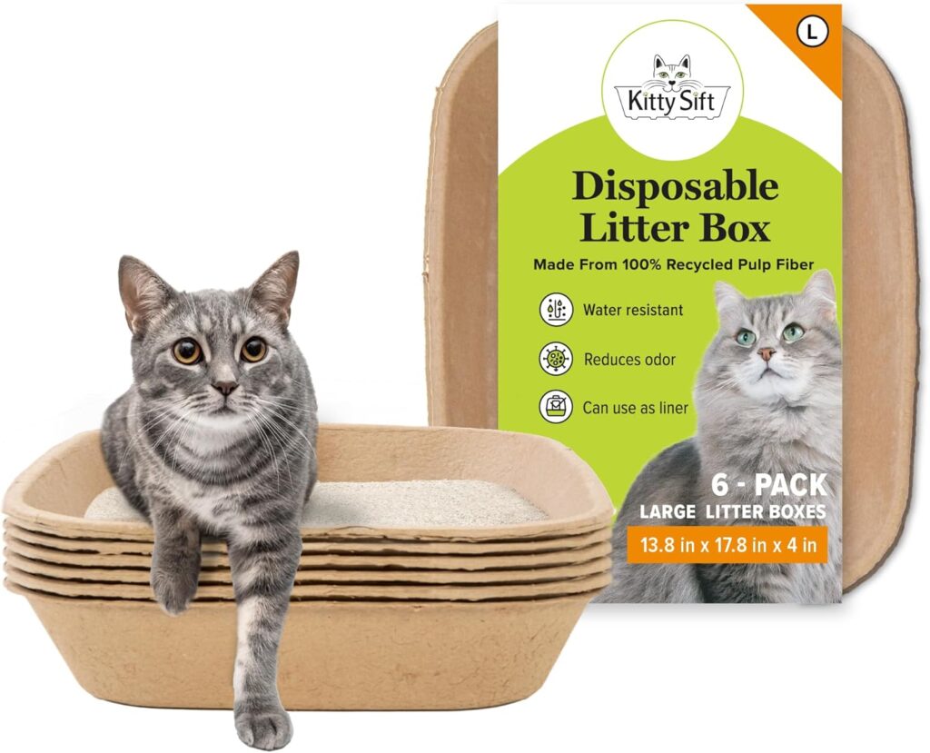 Looking for a durable disposable cat litter box? Eco-friendly Kitty Sift (6-count) controls odor and is perfectly portable for travel or home. Shop now!